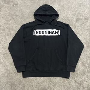 HOONIGAN CENSOR BAR Logo Black Graphic Hoodie Ken Block Size Medium